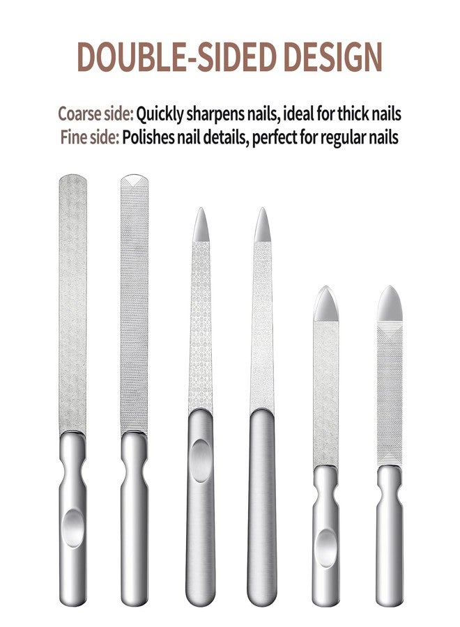 Creztail Metal Nail File (3 Pcs), Nail Files for Natural Nails & Toenails, Thick Nails Made of Stainless Steel, Double Sided Metal Nail Files with Anti-Slip Handle for Fingernail Toenail, Home or Salon Use - Image 4